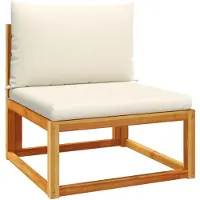 Syfax Canapé de jardin sans accoudoirs avec coussins en bois d'acacia et rotin