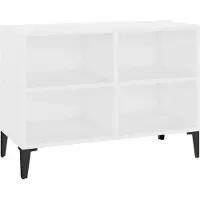 Syfax Meuble TV avec pieds en métal Blanc 69,5x30x50 cm