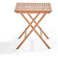 Oviala Table bistrot pliante carrée en bois d'eucalyptus - Sete