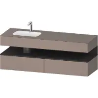 Duravit Collection One lavabo à encastrer avec meuble sous-vasque en console, 1600x550x600mm, niche graphite super mate, vasque à gauche, QA4795080430000