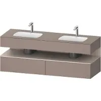 Duravit Collection One lavabo à encastrer avec meuble sous-vasque en console, 1600x550x600mm, niche taupe mat, lavabos doubles, QA4797091430000