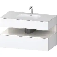 Duravit Collection One lavabo à encastrer avec meuble sous-vasque en console, 1000x550x600mm, niche blanc ultra-brillant, QA4786022180010