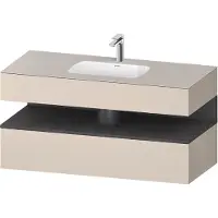 Duravit Collection One lavabo à encastrer avec meuble sous-vasque en console, 1200x550x600mm, niche graphite mat, QA4787049830000