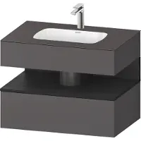 Duravit Collection One lavabo à encastrer avec meuble sous-vasque en console, 800x550x600mm, niche en chêne noir, QA4785016490000