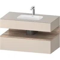 Duravit Collection One lavabo à encastrer avec meuble sous-vasque en console, 1000x550x600mm, niche en chêne mamelonné, QA4786055830010
