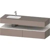 Duravit Collection One lavabo à encastrer avec meuble sous-vasque en console, 1600x550x600mm, niche blanc supermatt, vasque à gauche, QA4795084430000