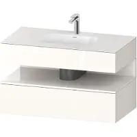 Duravit Collection One lavabo à encastrer avec meuble sous-vasque en console, 1000x550x600mm, niche blanc ultra-brillant, QA4786022220010