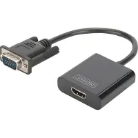 Digitus DA-70473 Convertisseur VGA vers HDMI et audio Full HD 15 cm