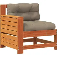Syfax Canapé de jardin accoudoir coussins cire marron bois pin massif