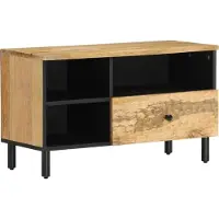 Syfax Meuble TV 80x33x46 cm bois massif de manguier