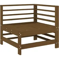 Syfax Canapé d'angle de jardin marron miel bois de pin solide