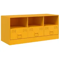 Syfax Meuble TV jaune moutarde 99x39x44 cm acier