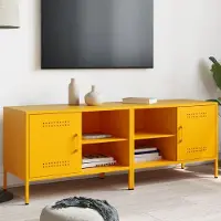 Prolenta Maison Exclusive - Meubles TV 2 pièces Jaune moutarde 68x39x50,5 cm Acier