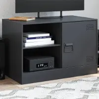 Prolenta Maison Exclusive - Meuble TV noir 67x39x44 cm en acier