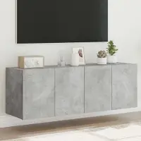 Prolenta Maison Exclusive - Meubles TV avec éclairage LED 2 pièces gris béton 60x35x41 cm