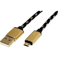 Roline Câble USB 2.0 GOLD, type A ST - Micro B ST (réversible), 0,8 m