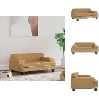 vidaXL Lit pour chien marron 70x45x30 cm velours - Lits pour chiens