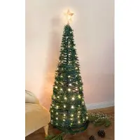 Spetebo Sapin Pop Up avec éclairage LED - vert / 150 cm - avec chaîne lumineuse intégrée de 120 LED
