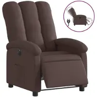 Syfax Fauteuil inclinable électrique Marron foncé Tissu