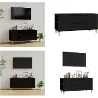 vidaXL Armoire TV Noir 102x44,5x50 cm Bois composite - Armoire TV - Meuble TV - Support TV