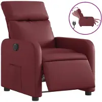 Syfax Fauteuil inclinable électrique Rouge bordeaux Similicuir