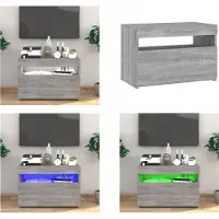 vidaXL Armoire TV avec lampes LED Gris Sonoma 60x35x40 cm - Armoire TV - Meubles TV - Supports TV