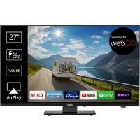 Reflexion LDDX27IBT noir / 27” (69 cm) SMART TV optimisé par webOS Hub avec triple tuner (DVB-S2, DVB-C et DVB-T2 HD), lecteur DVD, Bluetooth et 12/24/230 V