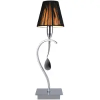 Luxera Lampe de table OXFORD 40W, argent/noir, Ø : 14 H : 47 cm, douille E14, avec interrupteur