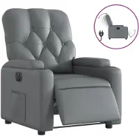 Syfax Fauteuil inclinable électrique Gris Similicuir