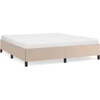 Syfax Cadre de lit sans matelas cappuccino 160x200 cm similicuir