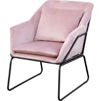 SVITA JOSIE Fauteuil velours rose Fauteuil de télévision Fauteuil relax