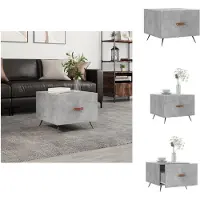 vidaXL Table basse gris béton 50x50x40 cm Bois composite - Tables basses