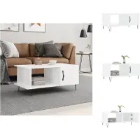 vidaXL Table basse blanc brillant 90x50x40 cm Bois composite - Tables basses