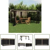The Living Store Pavillon avec parois en filet Taupe 4x3 m acier