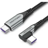 Vention Type-C (USB-C) 2.0 perpendiculaire à USB-C 0.5M gris en alliage d'aluminium Type