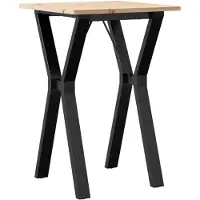 Syfax Table à manger cadre en Y 50x50x75 cm bois de pin massif acier