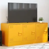 Prolenta Maison Exclusive - Meuble TV jaune moutarde 99x39x44 cm acier