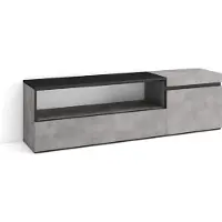 Skraut Home COZY Meuble TV, Banc Télé, 150x35x45cm, Pour les TV jusqu'à 65", Meubles de salon, Ciment