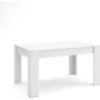 Skraut Home EXO Table à manger, 140x90x76 cm, Pour 6 personnes, Meubles de Salon, Blanc