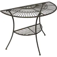 DanDiBo Table semi-circulaire murale Malega 100531 Table d'appoint en métal 100 cm Table de jardin semi-circulaire Console murale Console murale
