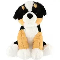 Teddies Chien/chiot assis peluche 38cm noir-brun-blanc