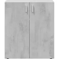 Dmora Argent - Armoire Multi-Usages 2 Portes, 80x92h cm Gris Ciment, 1 Étagère