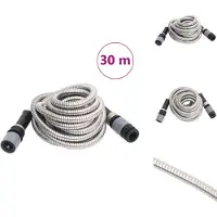 vidaXL Tuyau d'arrosage avec buse de pulvérisation Argenté 0,6" 30 m Inox - Tuyaux d'arrosage