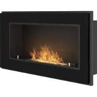 SOLOLED Cheminée Au Bioéthanol Encastrable Frame 900 Simplefire Avec Verre Noir