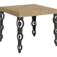 Itamoby Table Extensible 90X90/246 Cm Karamay Chêne Nature Structure Anthracite