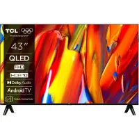 TCL Téléviseur Smart QLED 43V5C, 108 cm, Full HD, Android TV, Dolby Audio, Noir,
