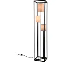 TRIO Lampadaire 3 flammes métal tissu, hauteur 153 cm
