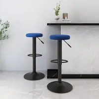 Prolenta Maison Exclusive - Tabourets de bar, lot de 2, velours bleu