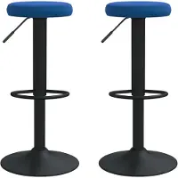 Syfax Tabourets de bar lot de 2 bleu velours