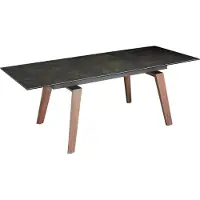 ANGEL CERDA SL Angel Cerdá Table de salle à manger extensible rectangulaire en porcelaine marbrée en noyer 1026